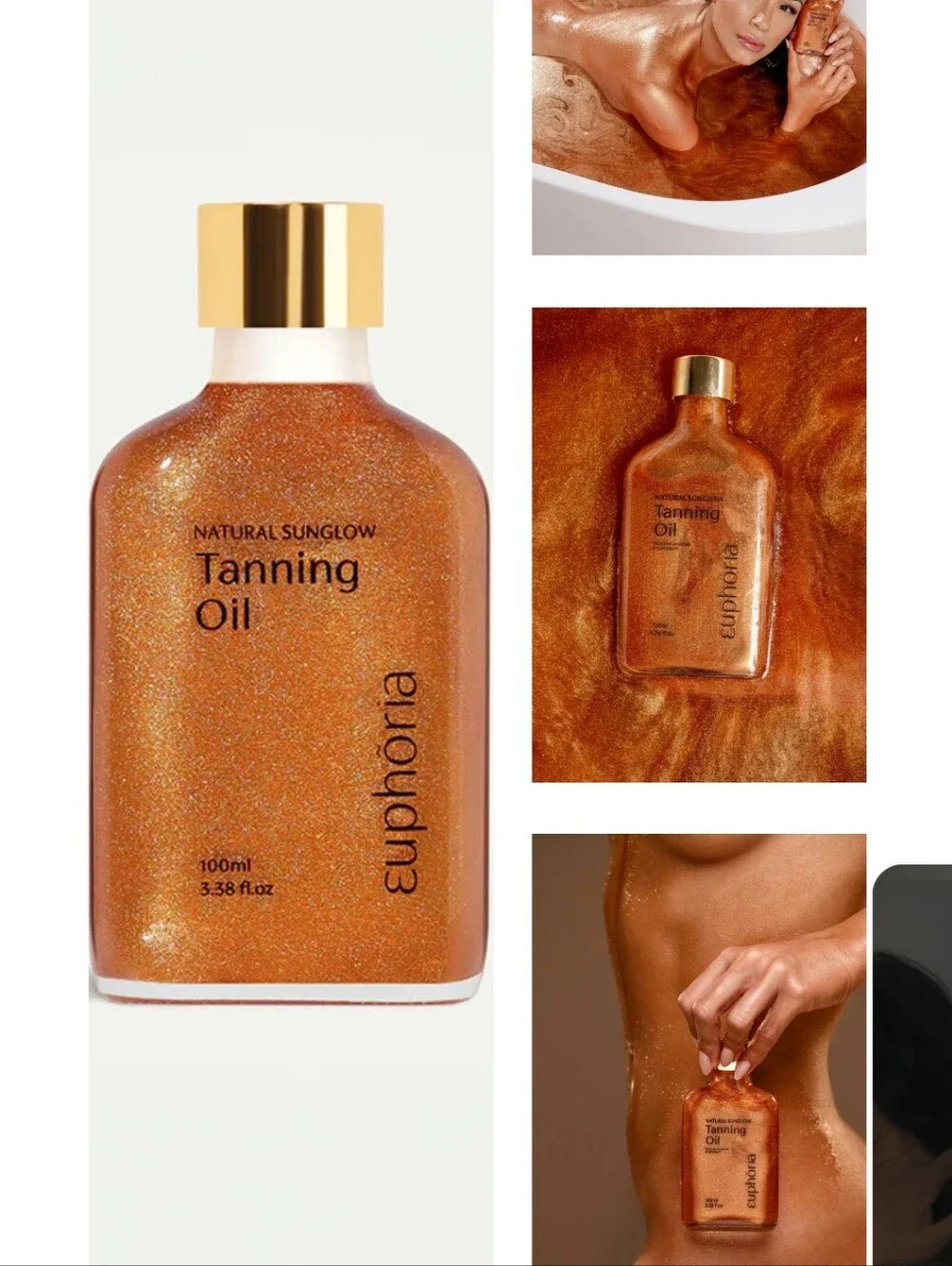 Euphoria Natural Sunglow Tanning Oil - Pink